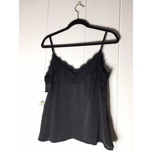 Nordstrom BP Camisole Women's Size Medium Black Sleeveless Cropped Lace Tank NWT